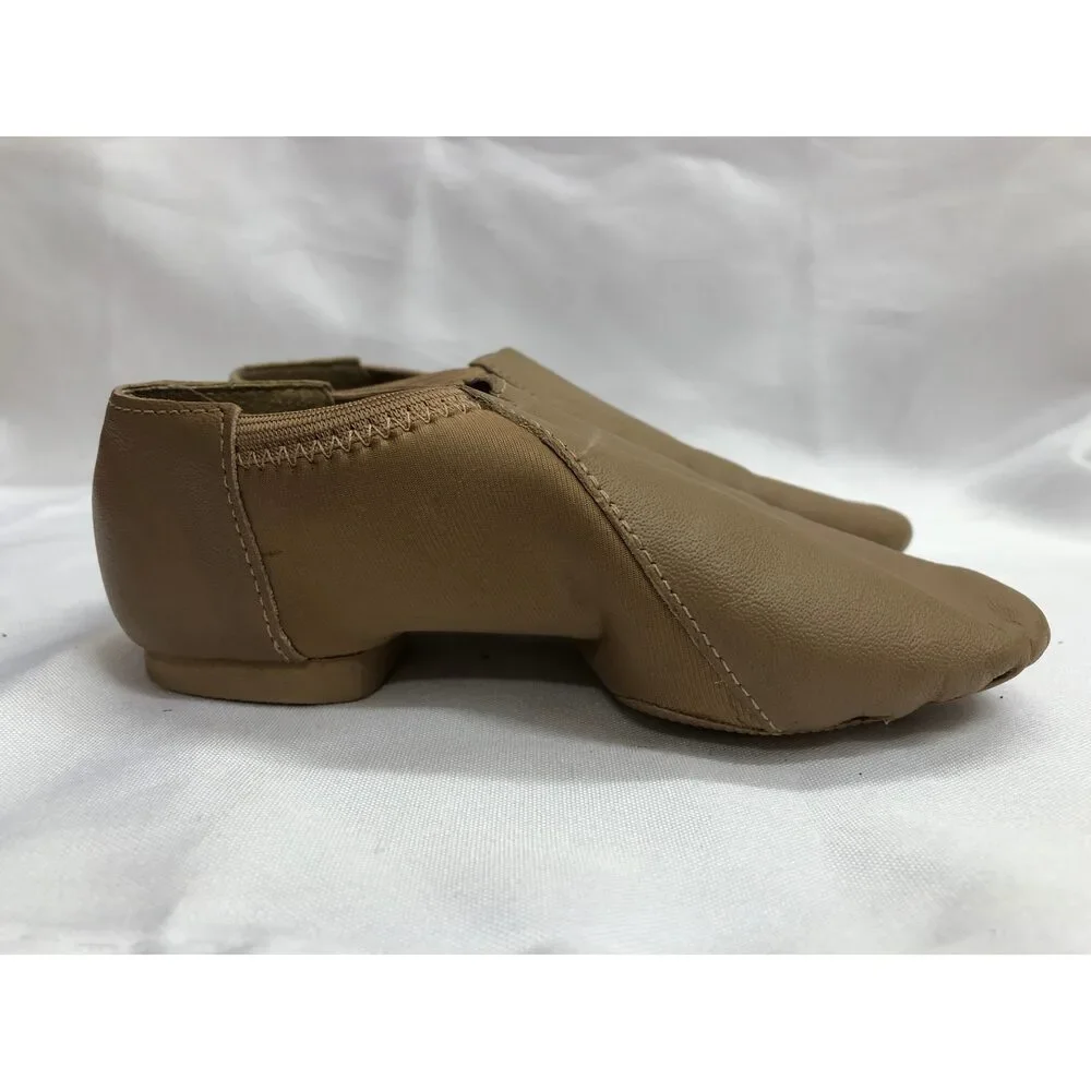 Pre-Owned Dance Jazz Shoes So Danca 13.5M Child JZ43 Tan Pull On Leather Split